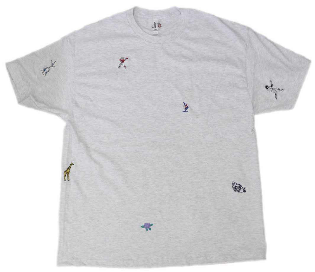 オリジナル刺繍　刺繍加工　刺繍　直接刺繍　チェーンステッチ刺繍　チェーンステッチ　ランニングステッチ　相良刺繍サテンステッチ　タタミステッチ　Tシャツ　トレーナー　ランニング　ノースリーブ　ベスト　セーター　ポンチョ　ウインドブレーカー　コーチジャケット　デニムジャケット　ジャケット　エプロン　Yシャツ　ワイシャツ　ワークシャツ　ダンガリーシャツ　開襟シャツ　背広　スーツ　スラックス　学生服　体操服　メルトンシャツ　メルトンジャケット　
ジャージ　トレーニングウエア　ウエア　型代無料書体　オリジナル書体　パーカー　ジップアップ


