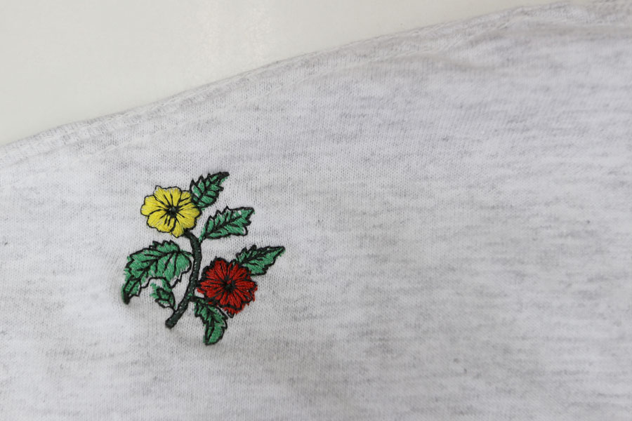 オリジナル刺繍　刺繍加工　刺繍　直接刺繍　チェーンステッチ刺繍　チェーンステッチ　ランニングステッチ　相良刺繍サテンステッチ　タタミステッチ　Tシャツ　トレーナー　ランニング　ノースリーブ　ベスト　セーター　ポンチョ　ウインドブレーカー　コーチジャケット　デニムジャケット　ジャケット　エプロン　Yシャツ　ワイシャツ　ワークシャツ　ダンガリーシャツ　開襟シャツ　背広　スーツ　スラックス　学生服　体操服　メルトンシャツ　メルトンジャケット　 ジャージ　トレーニングウエア　ウエア　型代無料書体　オリジナル書体　パーカー　ジップアップ